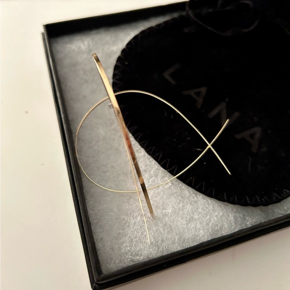 Large Lana crossover gold earrings - Picture 2 of 4